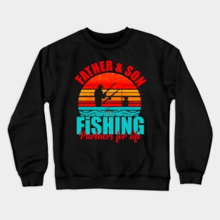 Grandpa and Granddaughter Fishing Partners For Life Fishing Crewneck Sweatshirt